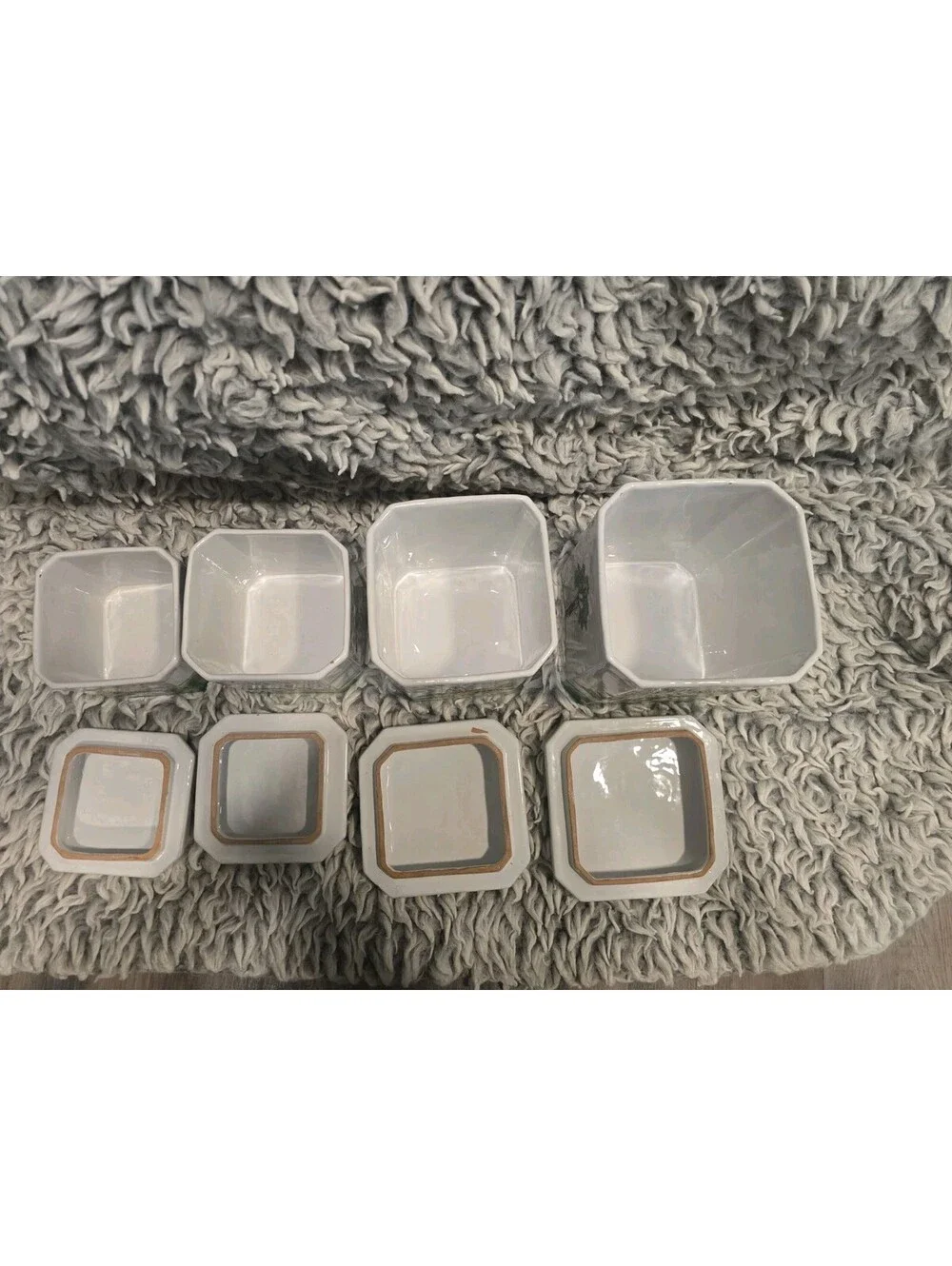 Italian Pottery Canister Set of 4 Hand Painted Tuscan